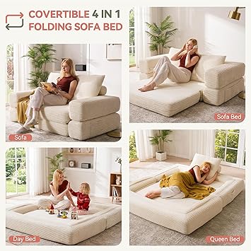 4-in-1 Convertible Folding Sofa Bed