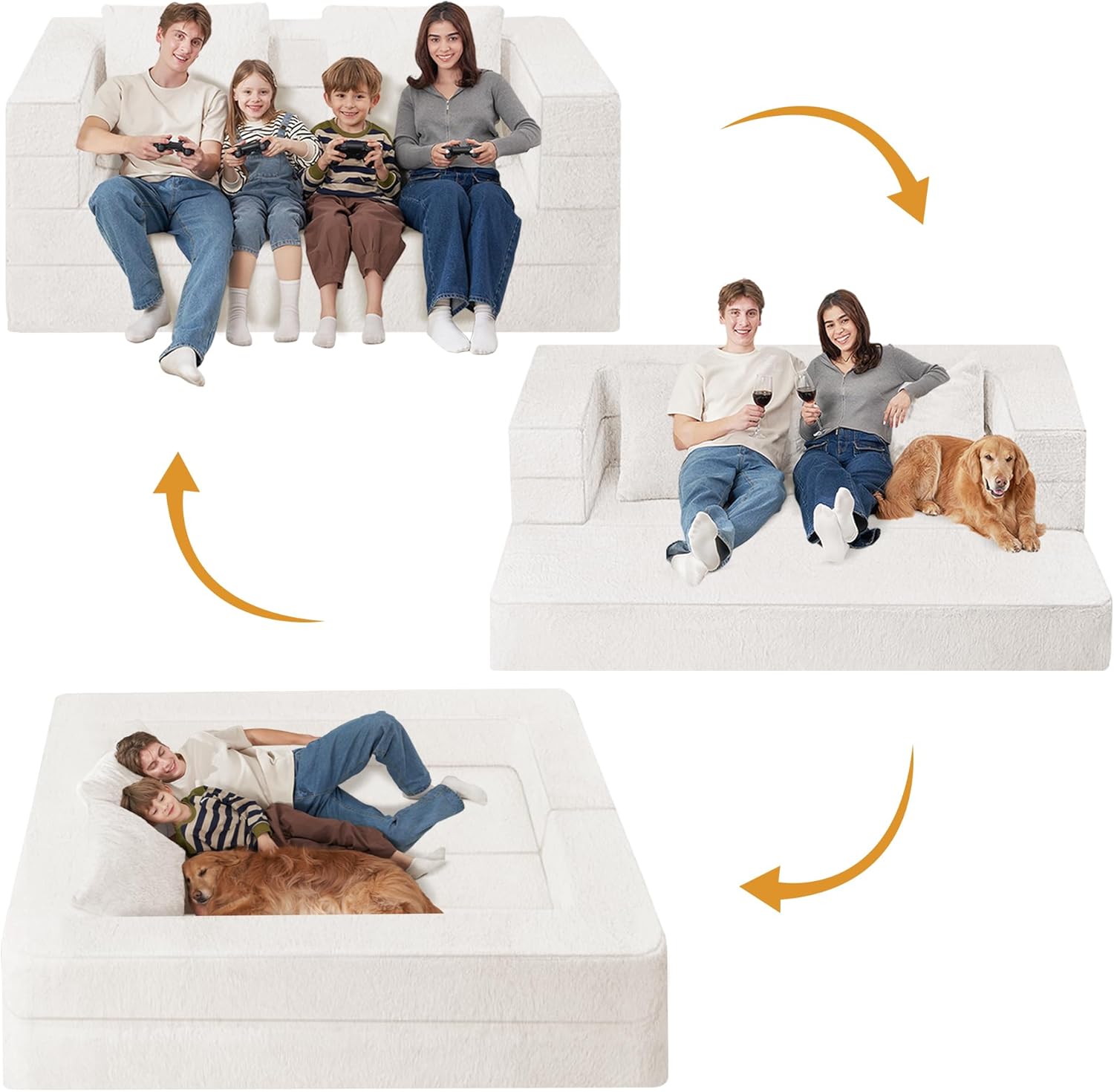 Futon Sofa Bed with Pillow