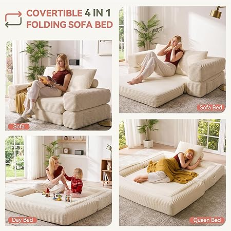 4-in-1 Convertible Folding Sofa Bed