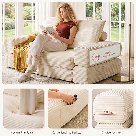 4-in-1 Convertible Folding Sofa Bed